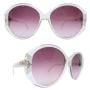 1970’s Clear & White Oversized Silhouette Sunglasses, Mod 1116, Made in Austria