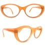 1990’s Vintage Diane Capt DC11 Orange Oval Eyeglasses/Sunglasses, Made in France