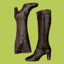 70s Gogo Boots Brown Leather Sz 9N