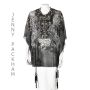 JENNY PACKHAM Embellished Silk Chiffon Kaftan Blouse with Cinched Waist SZ Md-Lg