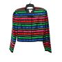90s Multicolor RIBBON Striped Crop Jacket