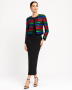 90s Multicolor RIBBON Striped Crop Jacket