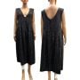 80s M/L Black Wool Jumper Dress | Oversized Speckled Pinafore w Pockets