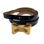 Y2K Black Patent Leather Bow Skinny Belt – Made in Italy