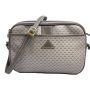 1984 Liz Claiborne Taupe Signature Vinyl & Leather Shoulder Bag 