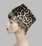 Vintage 60s Faux Fur Animal Print Pillbox