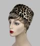Vintage 60s Faux Fur Animal Print Pillbox Hat