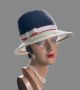 Vintage 70s Red, White and Blue Straw Wide Brim Hat