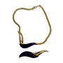 80s New Avant Gardé Gold & Purple Choker + Brooch 