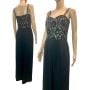 Black Wide Leg Jumpsuit w Lace Beads and Sequins | XSmall