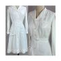 50s White Nylon Button Front Nurse Uniform by Puritan, B38