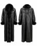 80s Leather & Real Fox Fur Full Length Coat with Genuine Snakeskin Trim 
