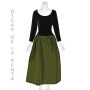 OSCAR DE LA RENTA Vintage Dark Green Velvet & Olive Satin Evening Gown SIZE 8