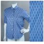 50s Blue Cotton Button Front Shirt, Our Brother's Shirt Tailored for You by Hollyvogue