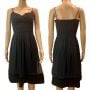 Y2K Black Silk Chiffon Dress Velvet Trim XS 4