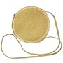 Y2K Round Woven Straw Shoulder Bag Natural Crossbody Purse