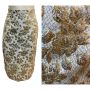 60s Gold & Silver Metallic Brocade Floral Pencil Skirt | MOD Pin-Up ROCKABILLY 