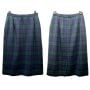 80s Blue & Green Tartan Plaid Straight Skirt w Pockets