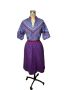 1970s dress with chevron striped top with dolman sleeves Size M