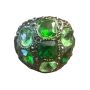 KJL Kenneth Lane Emerald, Peridot & Hematite Color Stones Silver Huge Ring, Sz 9