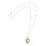 Vintage Silver Puffy Heart Pendant Necklace, Puffy Heart Pendant on Dainty Chain