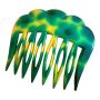 1960’s French Green & Yellow Scalloped Hair Comb, Paris Made, Deadstock, Unworn