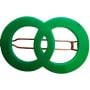 1960’s Mod Green Barrette , Double Circle Design in Kelly Green, Made in France