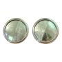 Vintage Shiny Silver Mod Round Earrings, Clip On’s, 1980’s does 1960’s, 1.2”