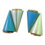 Fab Blue and White Angular Clip On Earrings, 80’s Statement Jewelry, 1.5” Long