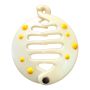 Vintage French Round Hair Claw with Yellow Polka Dots, French Hair Clip, Unworn