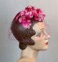 60s Pink Floral Fascinator or Whimsey Hat
