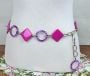 Vintage 60s MOD Pink and Purple Plastic Chain Belt, Adjustable