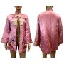 50s 60s Pink Quilted Embroidered Floral Asian Jacket