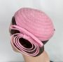 Vintage 40s Pink Straw Flexible Cap Hat, New York Creations