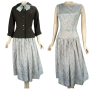 50s Sleeveless Drop Waist Dress w/ Matching Jacket by Polly Tall, Sz 14