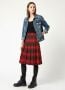 Vintage 1950s Red Plaid Wool Skirt Talon Zipper Schoolgirl Style 26.5'' W