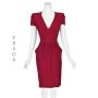 PRADA Cranberry Red Crepe Knee Length Sheath Dress SZ 6/8