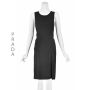 PRADA Vintage Black Crepe Sleeveless Dress with Ruching at Midriff & Hips SZ 6
