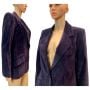 Vintage PURPLE Suede Blazer | Leather Jacket Dark Plum Boyfriend Blazer | XXS/XS