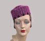 Vintage 60s Hot Pink Veiled Pillbox Hat