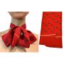 80s Red Silk Floral Necktie Scarf – Preppy Menswear Inspired Bow Tie