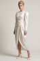 Vintage 80s Scott McClintock Ivory White Jacquard Wedding, Formal Open Back Dress, Sz 10