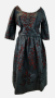 Vintage Larry Aldrich New York ILGWU 1950s Black Overlay Red Party Dress 
