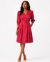 Vintage 80s Argenti Raspberry Silk Jacquard Shirtdress Belted Dress