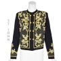 ST. JOHN Vintage Black & Gold Knit Cardigan w/ Gold & Silver Decorations SZ 10