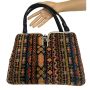 1960s Carpet Bag Vintage Mod Loop Wool Tapestry Handbag