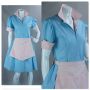 Vtg Pink and Blue Waitress Uniform w/ Apron