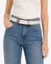 Vintage 90s GAP White Distressed Leather Belt | Utility Ring Belt M