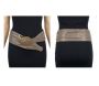 80s Super Wide Taupe Leather Belt w Paisley Buckle 