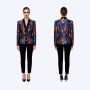 70s Italian Multicolor Abstract Metallic Blazer w Gold Buttons 1973 